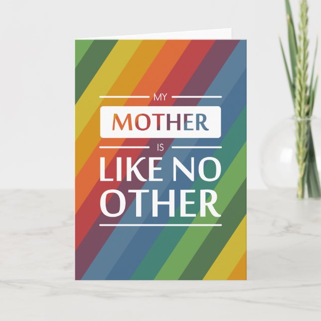 Cartão De Agradecimento Minha mãe é como nenhuma outra (Frente)