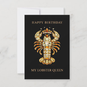 Cartão De Agradecimento Minha Rainha do Lagostim Joias de Aniversário engr