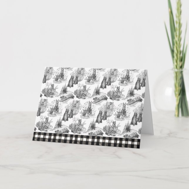 Cartão De Agradecimento MINI SCHNAUZER Terrier Black Toile (Frente)