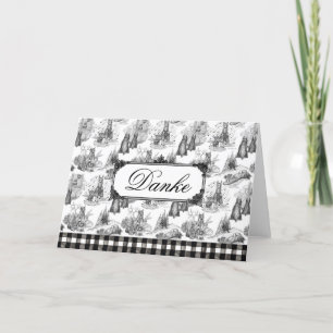 Cartão De Agradecimento MINI SCHNAUZER Terrier Black Toile w/Personalizaçã