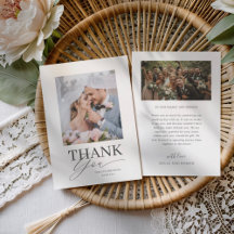 Minimal Black & White Thank You Wedding 