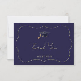 Cartão De Agradecimento Minimal Graduation Thank You Card with Name
