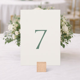 Cartão De Agradecimento Minimal Sage Green Wedding Table Number Card