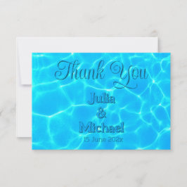 Cartão De Agradecimento Minimalismo de Reflexão da Água do Azure Turquoise