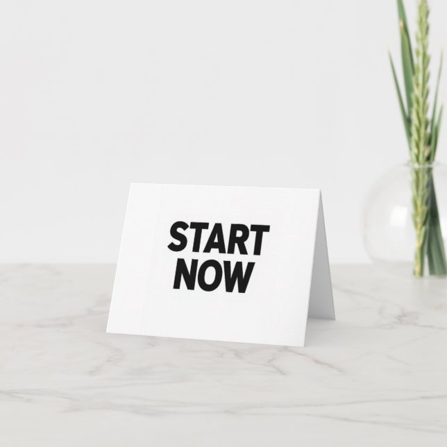 Cartão De Agradecimento Minimalist bold start now text (Frente)