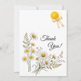 Cartão De Agradecimento Minimalist Daisy Floral Thank You Note