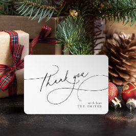 Cartão De Agradecimento Minimalist Elegant Script Christmas Thank You