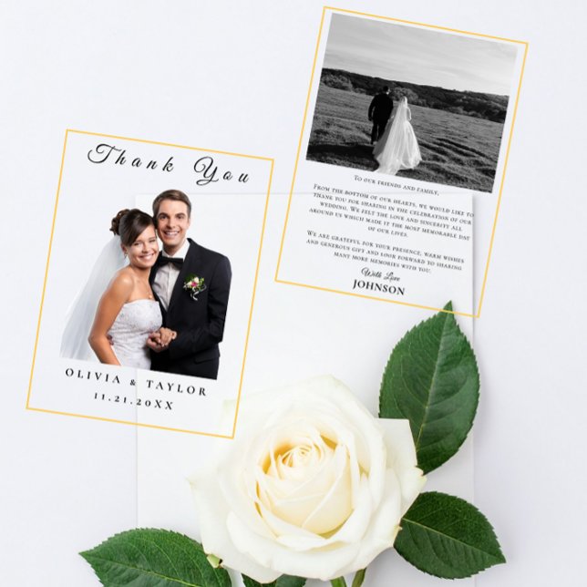 Cartão De Agradecimento Minimalist Floral Line Art Wedding Thank You Card (Criador carregado)