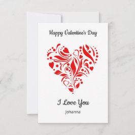 Cartão De Agradecimento Minimalist Heart Valentine's Day Card – Custom