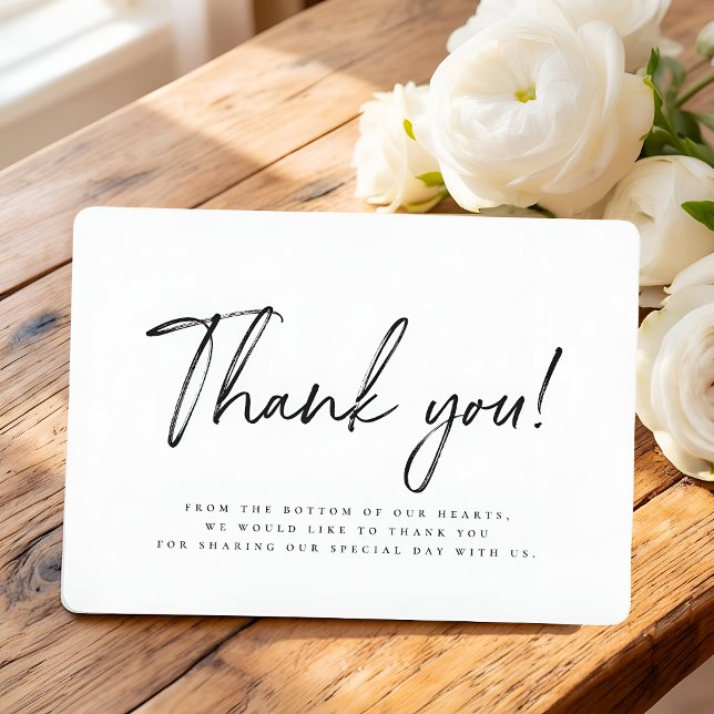 Cartão De Agradecimento Minimalist Modern Elegant Simple Wedding (Criador carregado)