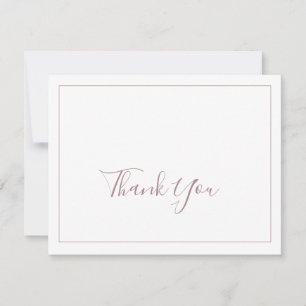 Cartão De Agradecimento Minimalist Rose Gold Thank You Card