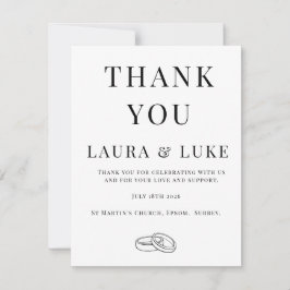 Cartão De Agradecimento Minimalist Wedding Thank You Card | Editable