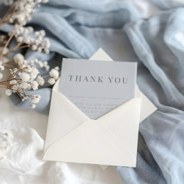 Cartão De Agradecimento Minimalist Wedding Thank You Dusky Blue