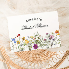 Cartão De Agradecimento Minimalist Wildflower Bridal Shower