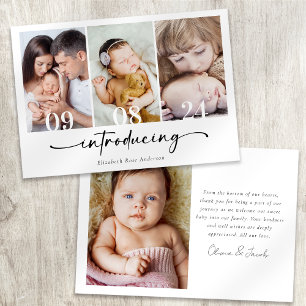 Cartão De Agradecimento Minimalista 4 Fotografia Novo Bebê