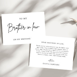 Cartão De Agradecimento Minimalista Ao Meu Irmão Em Direito No Dia Do Casa