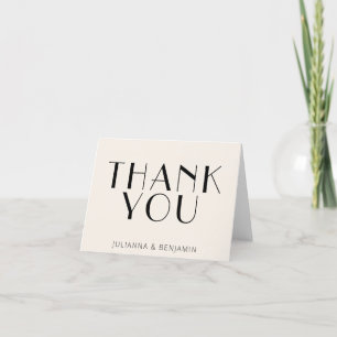 Cartão De Agradecimento Minimalista Arte Deco Moderna Personalizada Marfim