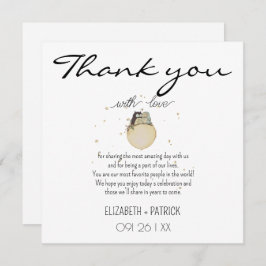 Cartão De Agradecimento Minimalista clássico, corujas apaixonadas