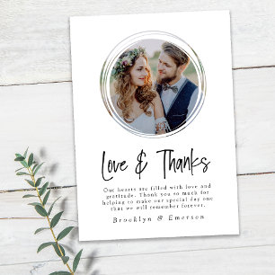 Cartão De Agradecimento Minimalista de Foto em Círculo