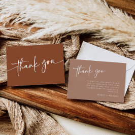Cartão de Agradecimento Minimalista em Terracota B