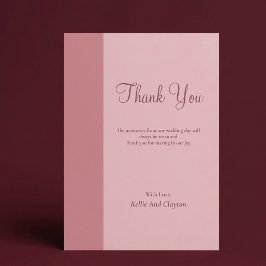 Cartão de Agradecimento Minimalista Moderno Blush 