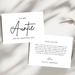 Cartão De Agradecimento Minimalista Para Minha Tia No Dia Do Casamento