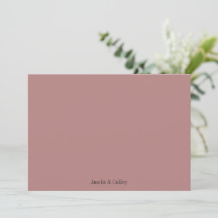 Cartão De Agradecimento Minimalista Rosa Empoeirada Elegante Casamento Per
