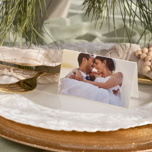 Cartão De Agradecimento Minimalista Simples Casamento de Fotografias de Sa