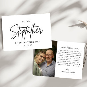 Cartão De Agradecimento Mínimo Ao Meu Padrasto No Dia do Meu Casamento