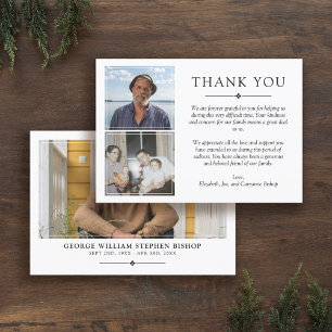 Cartão De Agradecimento Mínimo Branco 3 Fotos Simpatia Obrigado