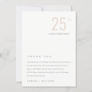 Cartão De Agradecimento Mínimo de Bold Dusky Blush em Qualquer Aniversário