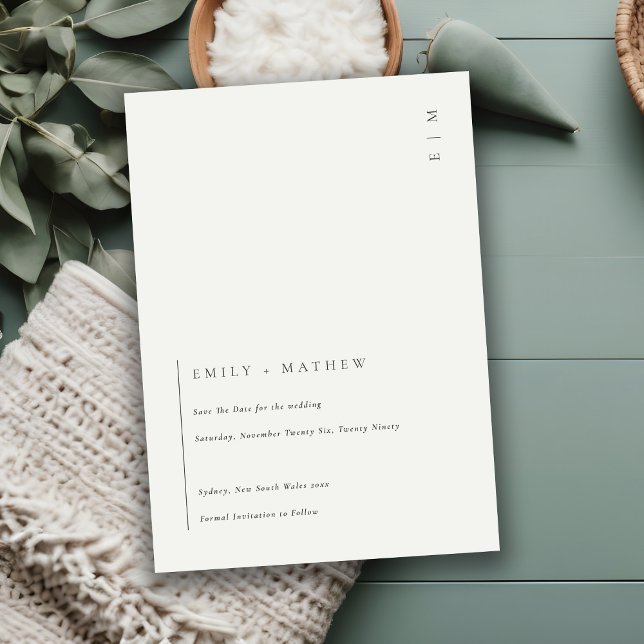 Cartão De Agradecimento Mínimo de preto e branco Moderno Salve o Convidado (Criador carregado)