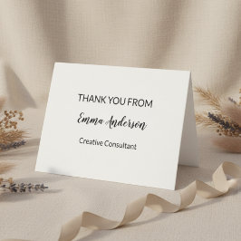 Cartão De Agradecimento Mínimo Elegante Profissional