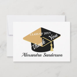 Cartão De Agradecimento Mínimo Moderno Personalizar Graduação de Classe Es