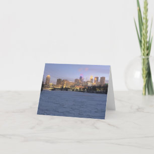 Cartão De Agradecimento minneapolis skyline e rio mississippi congelado