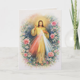 Cartão De Agradecimento Misericórdia Divina Jesus Escrituras Católicas Ros