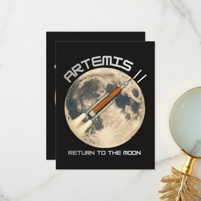 Cartão De Agradecimento Missão Artemis à lua (Frente/Verso In Situ)