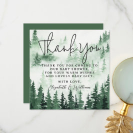 Cartão De Agradecimento Misty Forest Chá de fraldas Obrigado