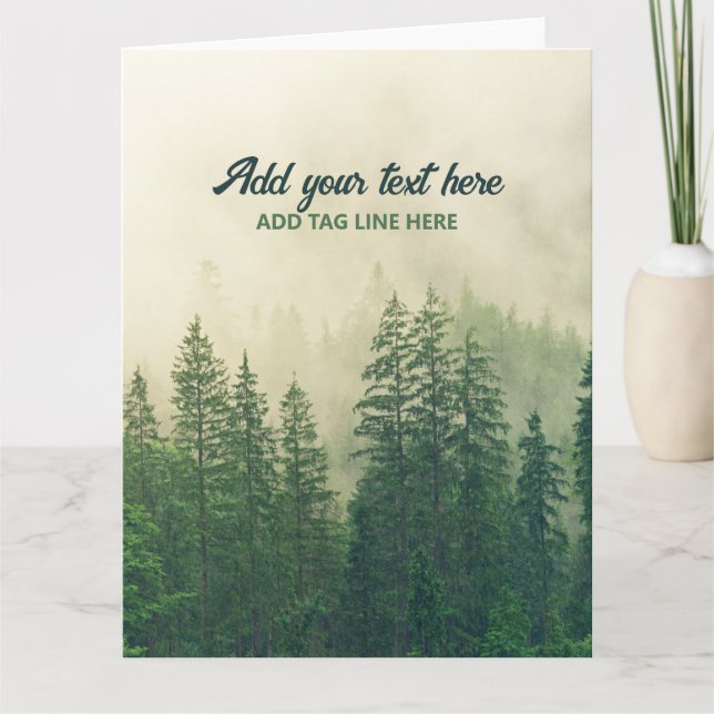 Cartão De Agradecimento Misty Pine Forest Trees - Proteção Personalizada (Frente)