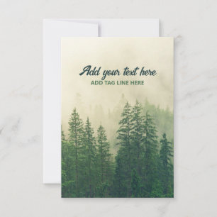 Cartão De Agradecimento Misty Pine Forest Trees - Proteção Personalizada