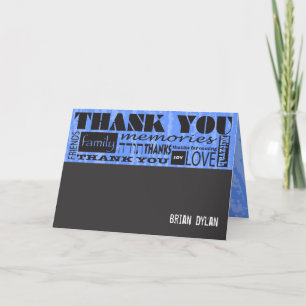 Cartão De Agradecimento MITZVAH WORDS SAYINGS Bar Bat Thank You Card
