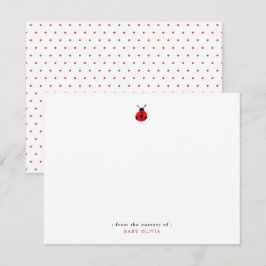 Cartão De Agradecimento Moça-de-água-doce Lady Bug Girl