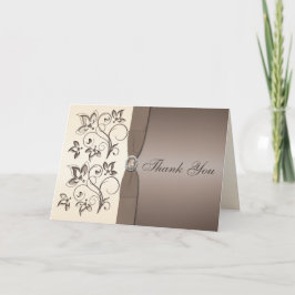 Cartão de agradecimento Mocha e Marfim