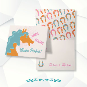 Cartão De Agradecimento Mod Cowboy Western Horse Obrigado