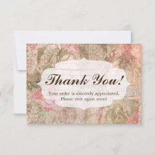 Cartão De Agradecimento Moda Feminina Vitoriana Shabby Chic Obrigado