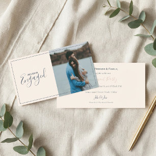 Cartão De Agradecimento Moderar sua própria foto, noivado anunciado