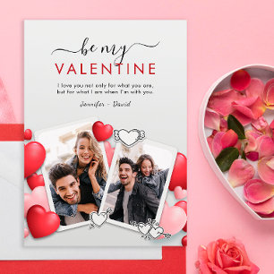 Cartão De Agradecimento Modern Be my Namorados Photo Holiday Card (Modern