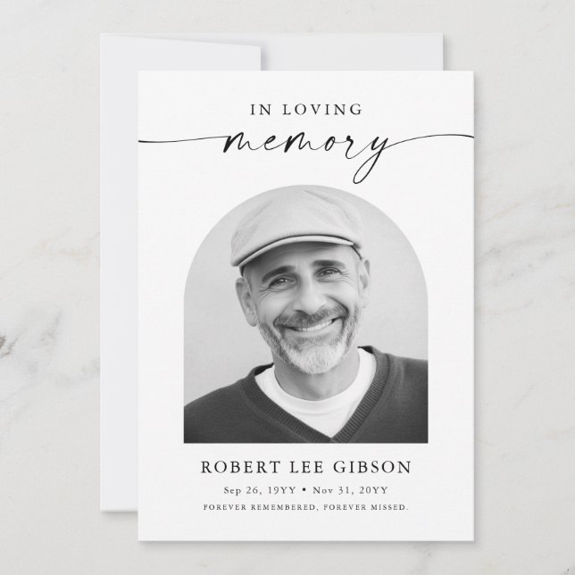 Cartão De Agradecimento Modern Bereavement Sympathy Foto do Memorial Funer (Frente)