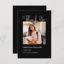 Modern Black Photo Graduation (Graduação de Foto N