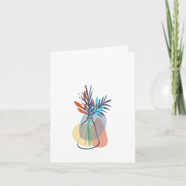 Cartão De Agradecimento Modern Blank Botanical Note Card Stationery (Frente)